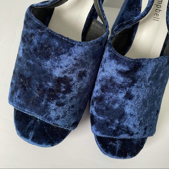 *JEFFREY CAMPBELL* Chika Blue Crushed Velvet Heels - Picture 4 of 9